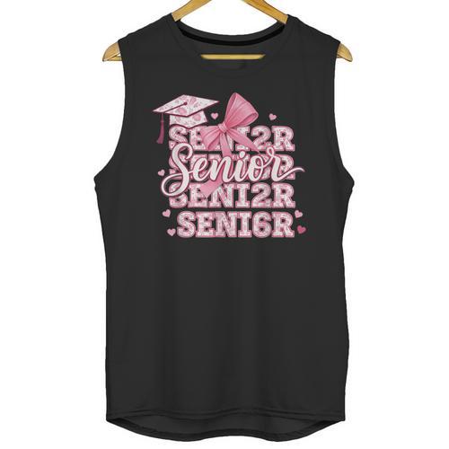 Senior 2026 Class Of 2026 Cute Coquette Pink Bow Graduation Unisex Tank Top - Best Gift Smart