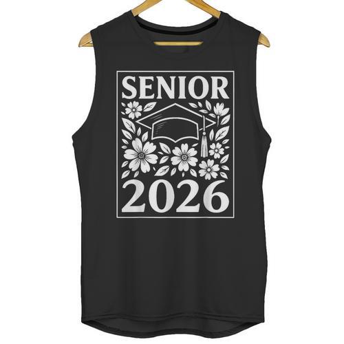 Senior 2026 Floral Flowers Class Of 2026 Graduation Kids Unisex Tank Top - Best Gift Smart