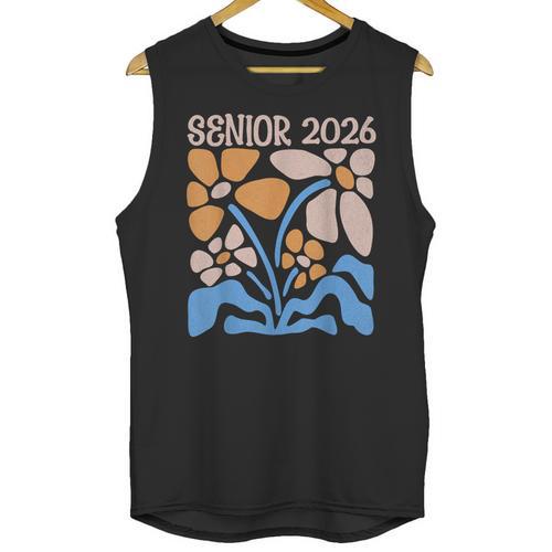 Senior 2026 Retro Groovy Flowers Graduation Unisex Tank Top - Best Gift Smart