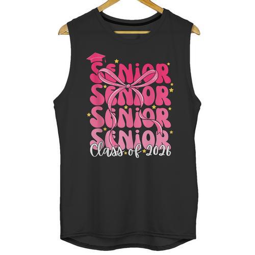 Senior Class Of 2026 Pink Coquette Bow Graduation 2026 Unisex Tank Top - Best Gift Smart