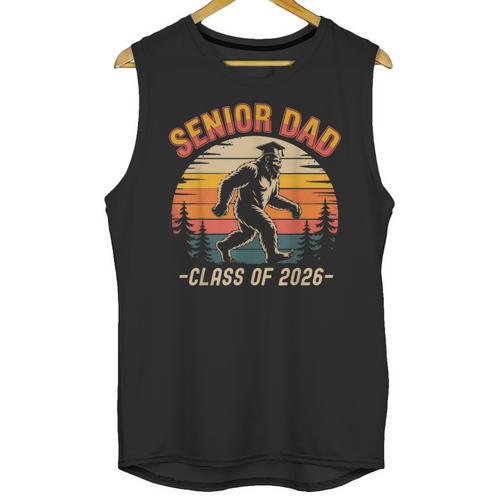 Senior Dad Class Of 2026 Bigfoot Vintage Graduation Unisex Tank Top - Best Gift Smart