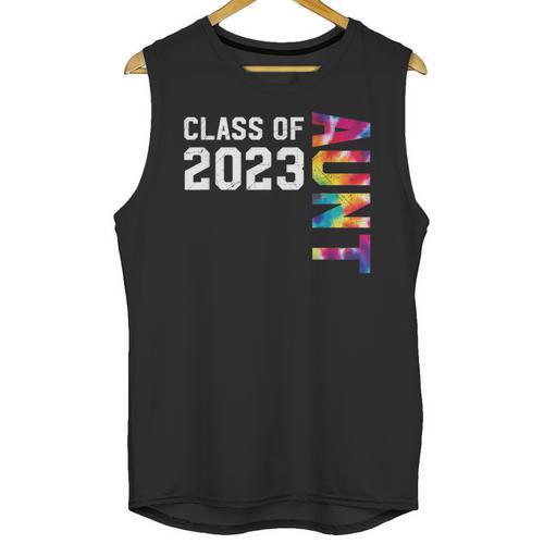 Senior Graduation Class Of 2023 Aunt Senior Tie Dye Unisex Tank Top - Best Gift Smart
