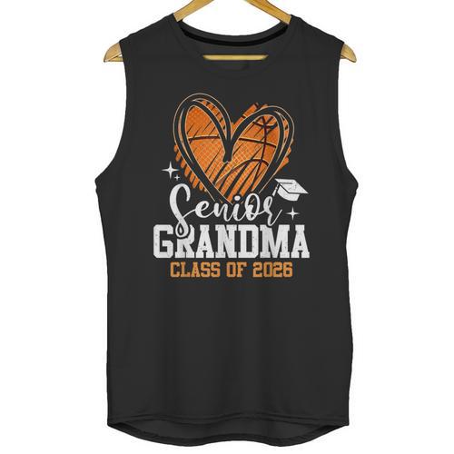 Senior Grandma Class Of 2026 Basketball Graduation Heart Unisex Tank Top - Best Gift Smart