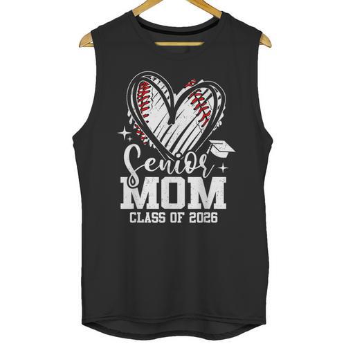 Senior Mom Class Of 2026 Baseball Graduation Heart Unisex Tank Top - Best Gift Smart