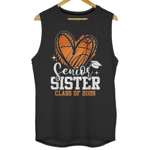Senior Sister Class Of 2026 Basketball Graduation Heart Unisex Tank Top - Best Gift Smart