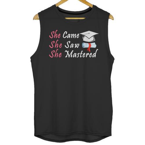 She Came She Saw She Mastered Graduation Unisex Tank Top - Best Gift Smart