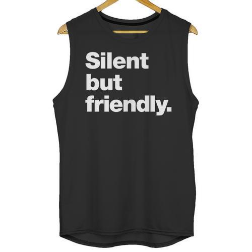 Silent But Friendly A Design For Introverts Unisex Tank Top - Raresse
