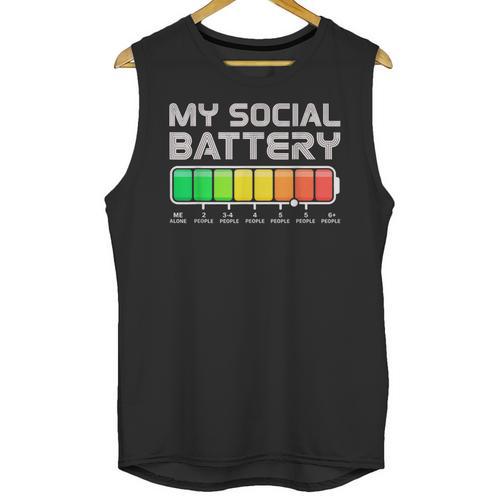 Social Battery Low Energy Antisocial Introvert Unisex Tank Top - Raresse
