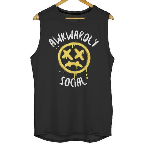 Socially Awkward Introvert Social Anxious Awkwardly Social Unisex Tank Top - Raresse