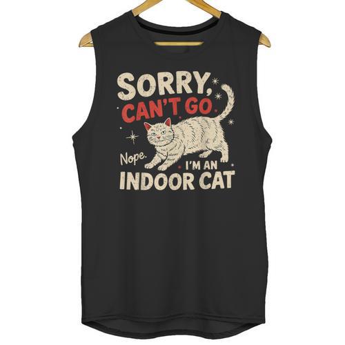 Sorry I Can't Go I'm An Indoor Cat Introvert Cat Owner Unisex Tank Top - Raresse