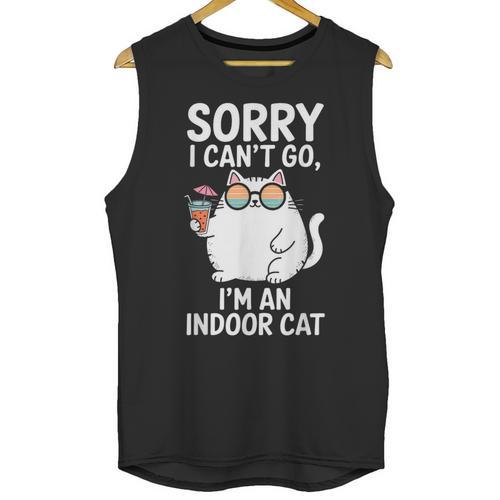 Sorry I Can’t Go I’m An Indoor Cat Introvert Cat Unisex Tank Top - Raresse