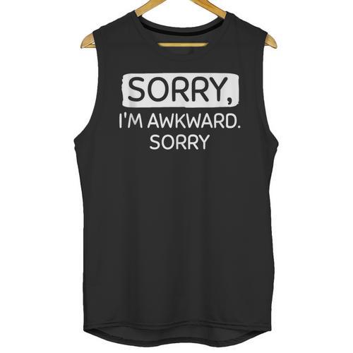 Sorry I'm Awkward Sorry Socially Awkward Introvert Unisex Tank Top - Raresse