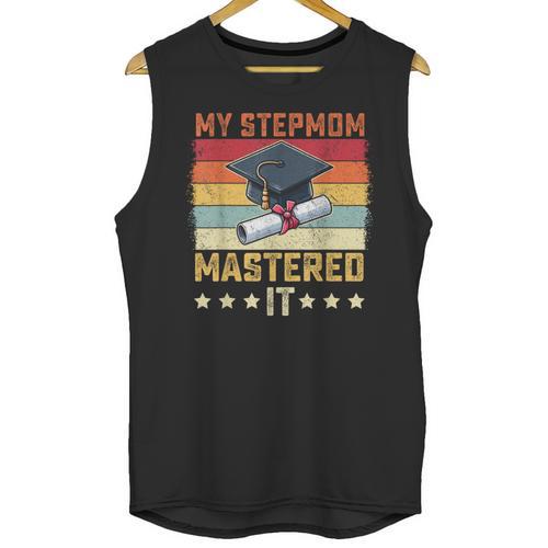 My Stepmom Mastered It Master's Degree Graduation Vintage Unisex Tank Top - Best Gift Smart