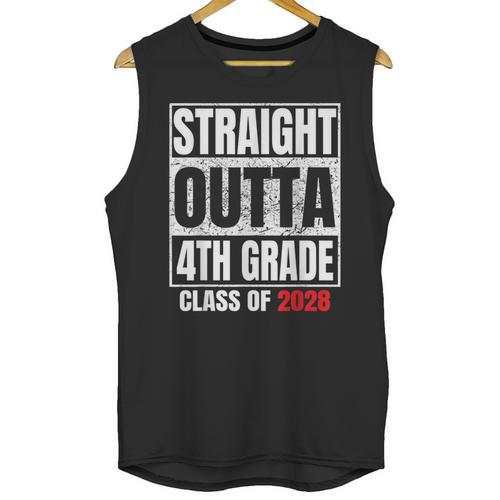Straight Outta 4th Grade Graduation Class 2028 Fourth Grade Unisex Tank Top - Best Gift Smart