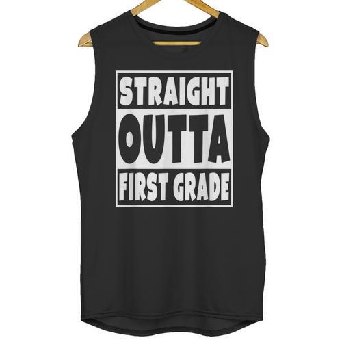 Straight Outta First Grade Graduation Class Unisex Tank Top - Best Gift Smart