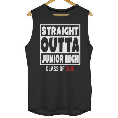 Straight Outta Junior High Class Of 2018 Graduation Shirt Unisex Tank Top - Best Gift Smart