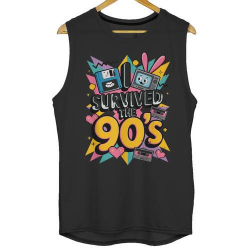 I Survived The 90s – Cute Retro Cartoon Nostalgia Unisex Tank Top - Figerry