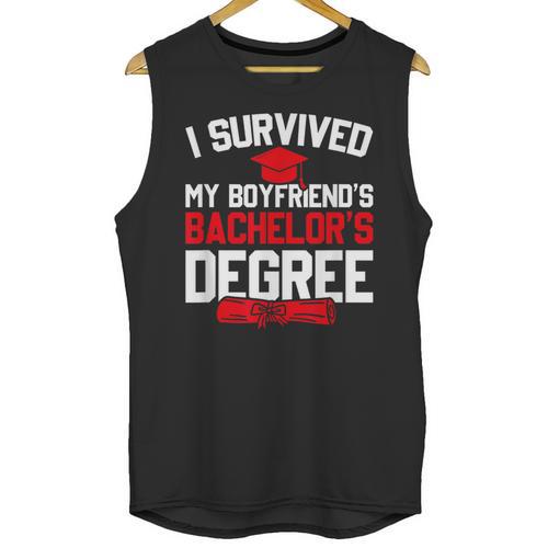 I Survived My Boyfriend's Bachelor's Degree Graduation Unisex Tank Top - Best Gift Smart