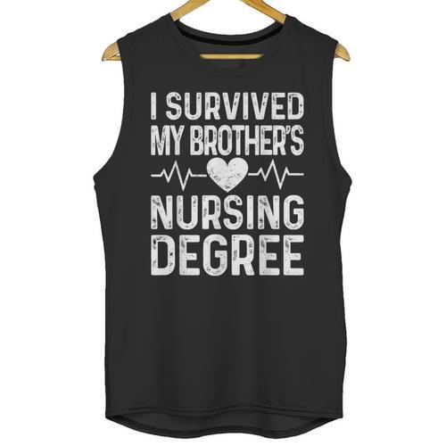 I Survived My Brother's Nursing Degree School Graduation Unisex Tank Top - Best Gift Smart