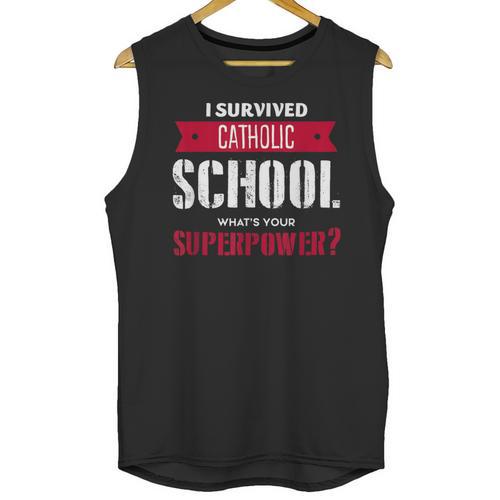 I Survived Catholic School Shirt Catholic Graduation Unisex Tank Top - Best Gift Smart