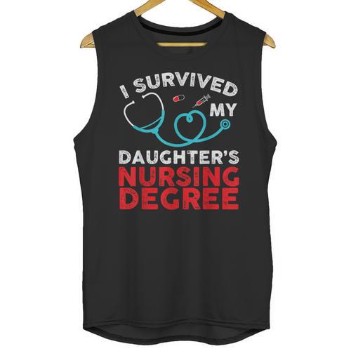 I Survived My Daughter's Nurse Degree School Graduation Unisex Tank Top - Best Gift Smart