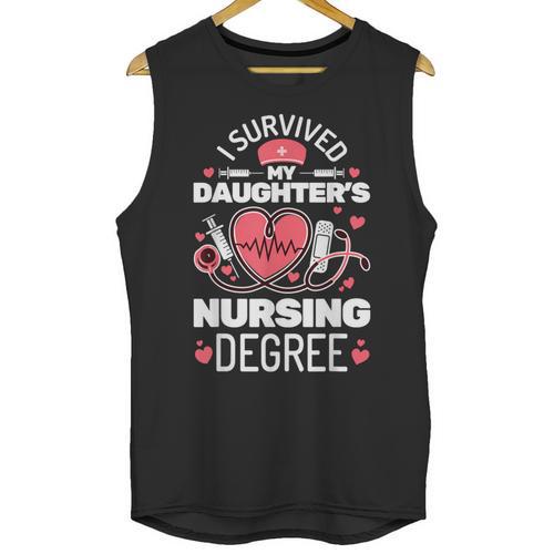 I Survived My Daughter's Nursing Degree School Graduation Unisex Tank Top - Best Gift Smart