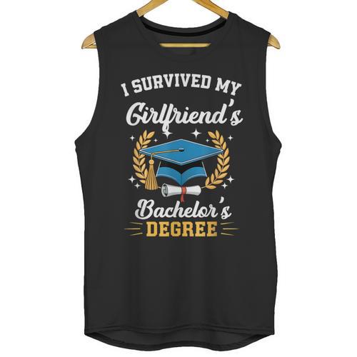 I Survived My Girlfriend's Bachelor's Degree Graduation Unisex Tank Top - Best Gift Smart
