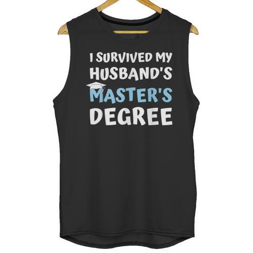 i Survived My Husbands Masters Degree College Graduation Unisex Tank Top - Best Gift Smart