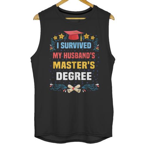I Survived My Husband's Masters Degree Graduation Unisex Tank Top - Best Gift Smart