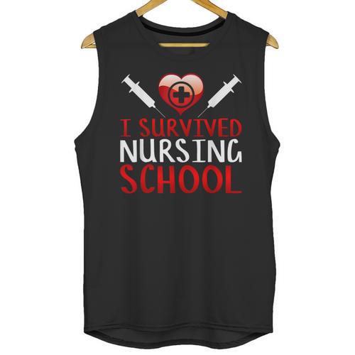 I Survived Nursing School Graduation Cool Unisex Tank Top - Best Gift Smart