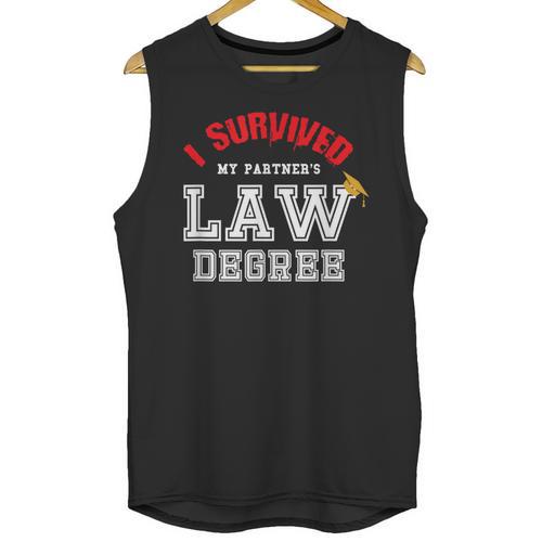 I Survived My Partner's Law Degree Graduation Shirt Unisex Tank Top - Best Gift Smart