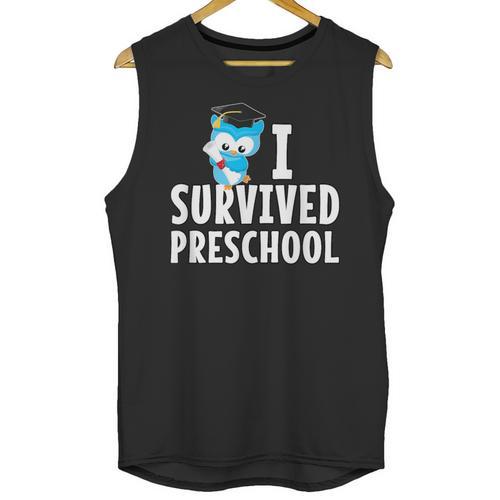 I Survived PreSchool Graduation Kids Owl Grad Shirt Unisex Tank Top - Best Gift Smart
