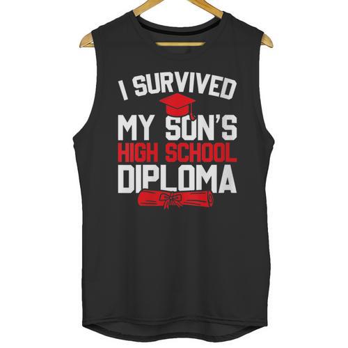 I Survived My Son's High School Diploma Graduation Unisex Tank Top - Best Gift Smart