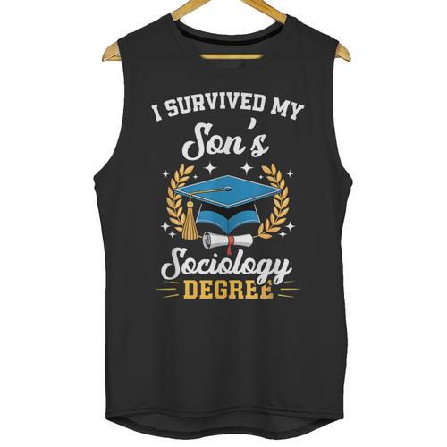 I Survived My Son's Sociology Degree Graduation Unisex Tank Top - Best Gift Smart