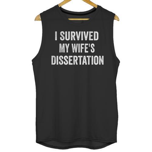 I Survived My Wife's Dissertation PhD Graduation Unisex Tank Top - Best Gift Smart