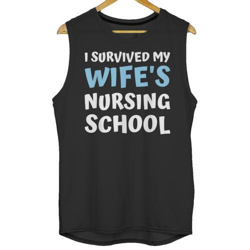 i Survived My Wifes Nursing School Degree Graduation Party Unisex Tank Top - Best Gift Smart