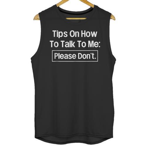 Tips On How To Talk To Me Please Don't Introvert Unisex Tank Top - Raresse
