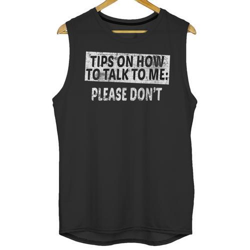 Tips On How To Talk To Me Please Don't Introvert Unisex Tank Top - Raresse