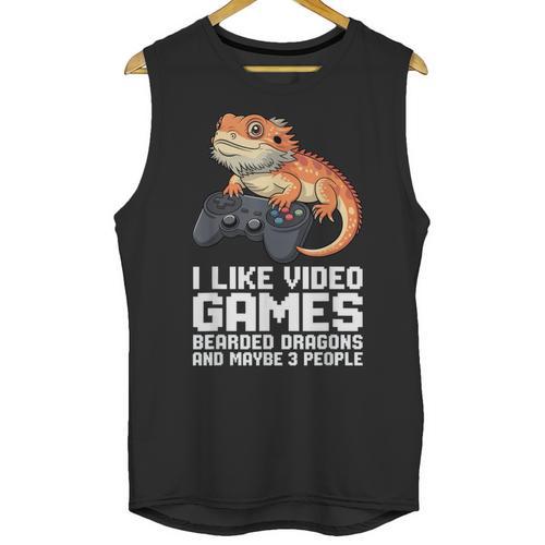 I Like Video Games Bearded Dragon Gamer Introvert Mood Unisex Tank Top - Raresse