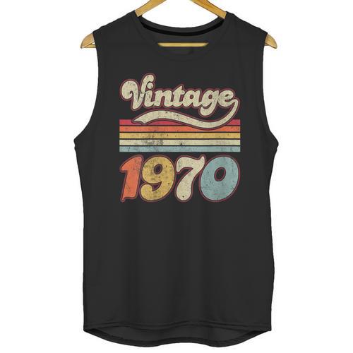 Vintage 1970 Birthday Retro Style 70's Born Nostalgia Outfit Unisex Tank Top - Figerry