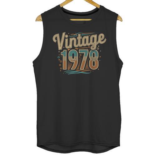 Vintage 1978 Retro Year Groovy 70s For Dad Nostalgia Unisex Tank Top - Figerry