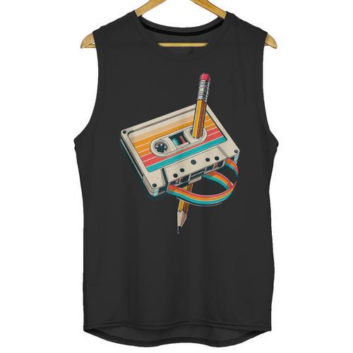 Vintage Pencil Rewind Cassette Tape Nostalgia Party 80s 90s Unisex Tank Top - Figerry