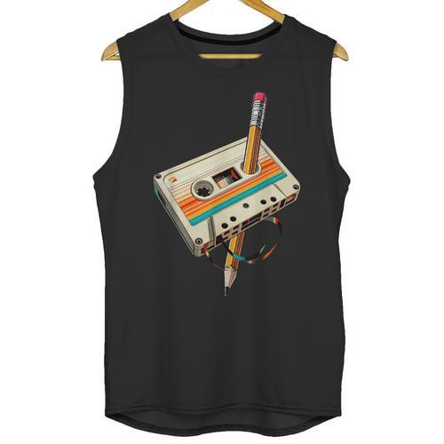 Vintage Pencil Rewind Cassette Tape Nostalgia Party 80s 90s Unisex Tank Top - Figerry