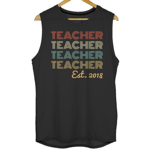 Vintage Teacher Established 2018 Graduation Men Unisex Tank Top - Best Gift Smart