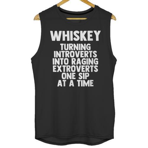 Whiskey Lovers Extrovert Quote Introvert Alcohol Drink Humor Unisex Tank Top - Raresse