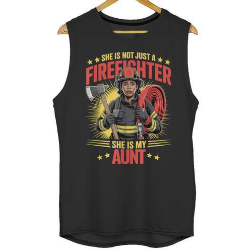 Woman Firefighter Aunt TiTi Auntie Black Graduation Unisex Tank Top - Best Gift Smart
