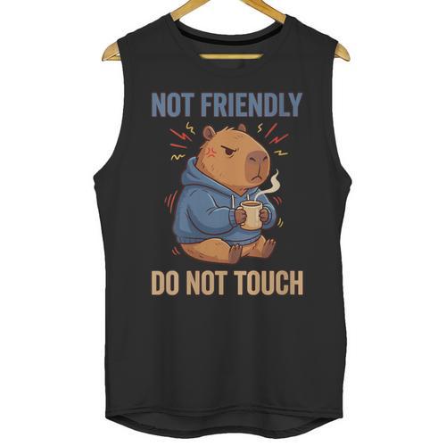 Women's Grouchy Capybara Not Friendly Do Not Touch Introvert Unisex Tank Top - Raresse