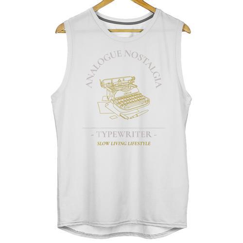 Analogue Nostalgia Typewriter Graphic Premium Tri-Blend Unisex Tank Top - Figerry