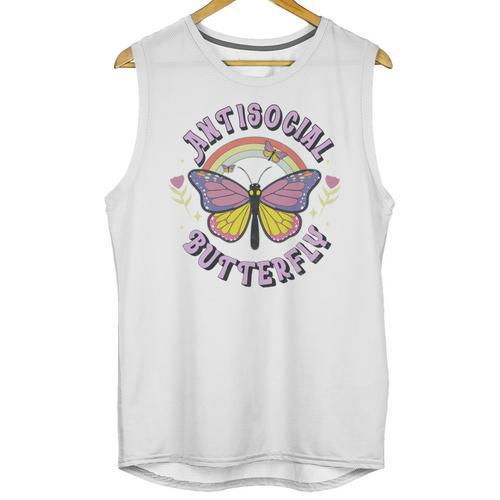 Antisocial Butterfly Groovy t For Introvert Men Women Girls Unisex Tank Top - Raresse