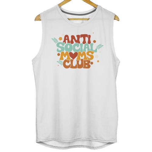 Antisocial Moms Club Introvert Mom Mothers Introverted Retro Unisex Tank Top - Raresse